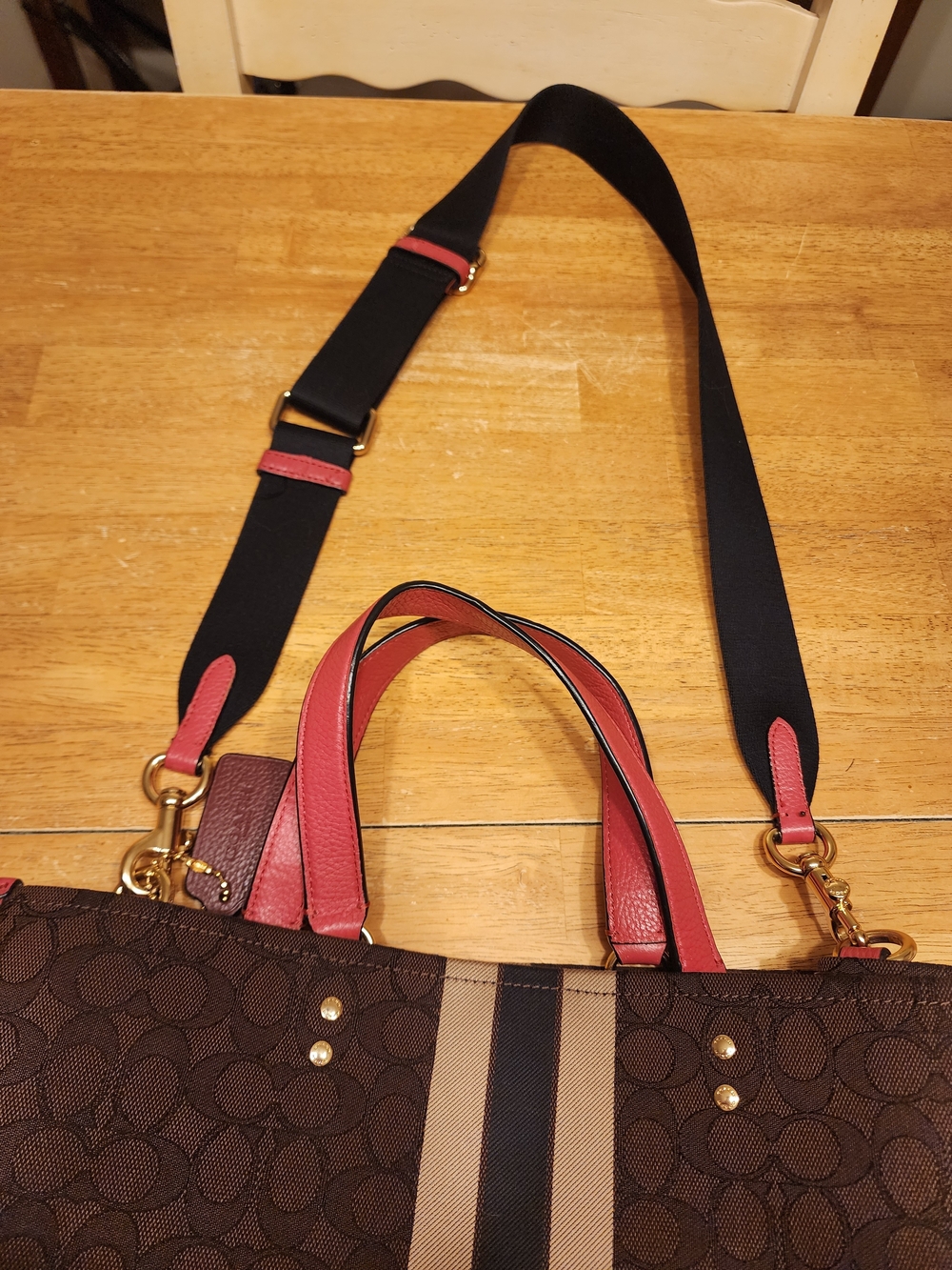 the Coach Dempsey Tote 40 in Signature Jacquard with Stripe and Coach Patch - Picture 16 of 16